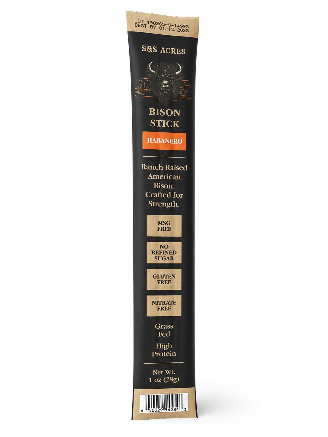 S&S Acres Bison Stick — Habanero, 1 oz