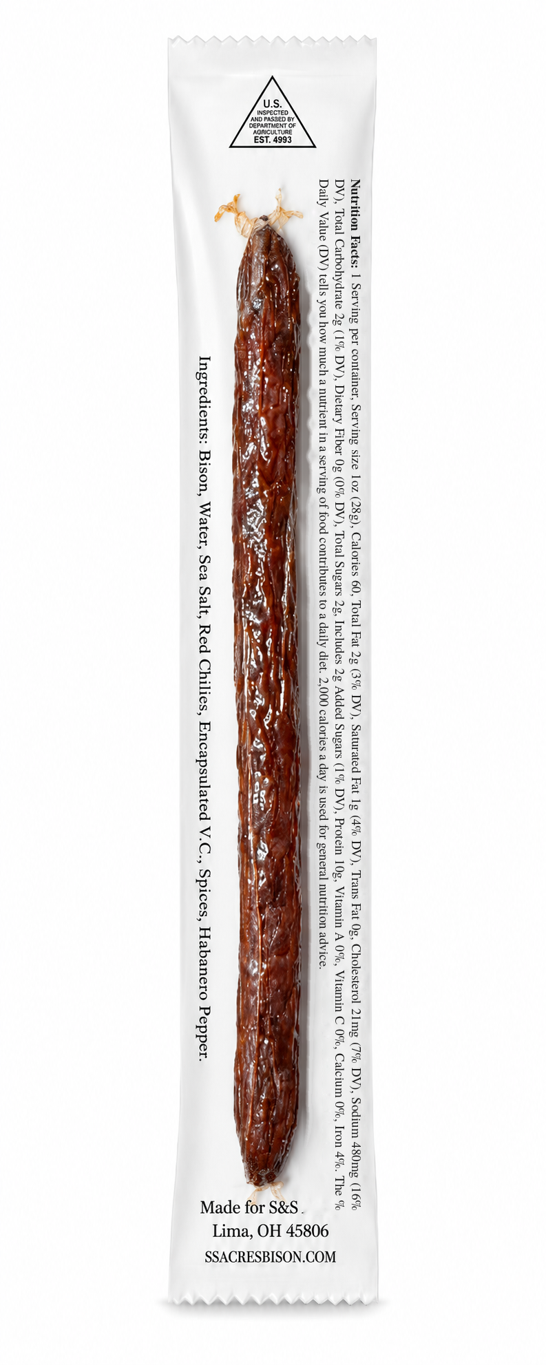 Habanero stick back — ingredients and nutrition facts