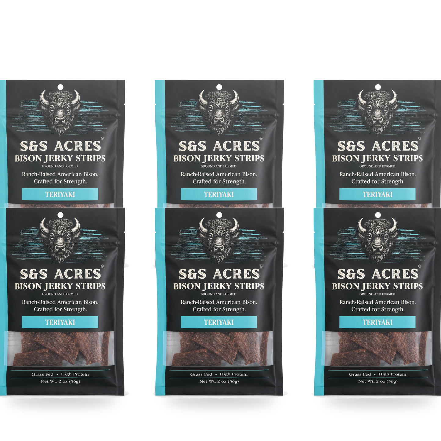 Chuckwagon pouches — all six Teriyaki bison strips
