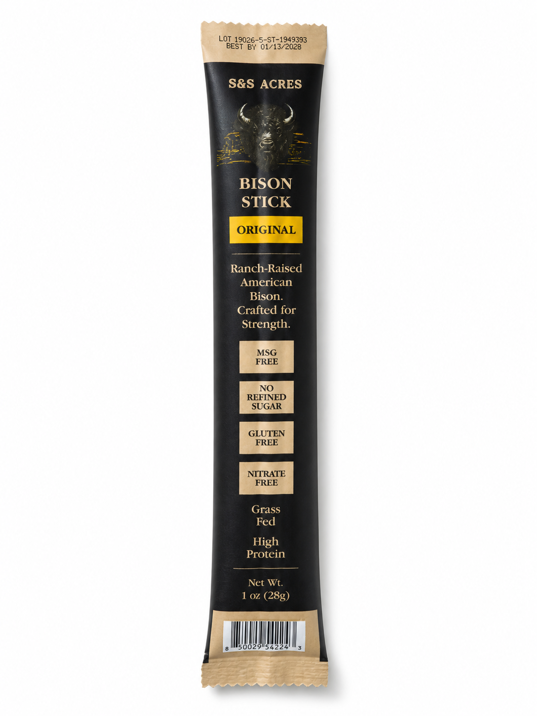 Tonka Bison Original 1 oz snack stick, S&S Acres