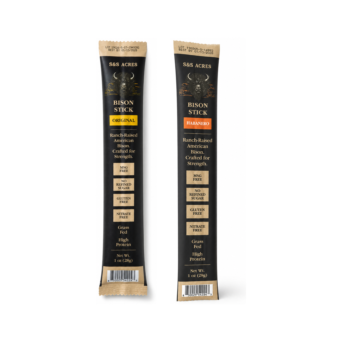 Snack-Stick 6-Pack — Mixed: 3 Original + 3 Habanero bison sticks