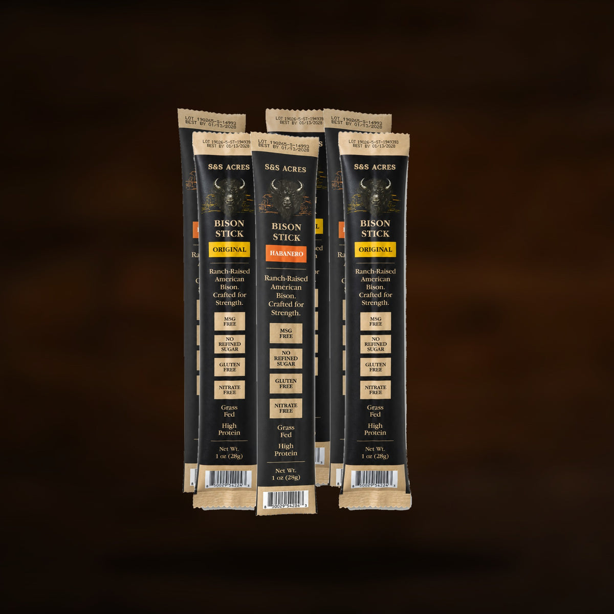 Snack-Stick 6-Pack on ranch wood