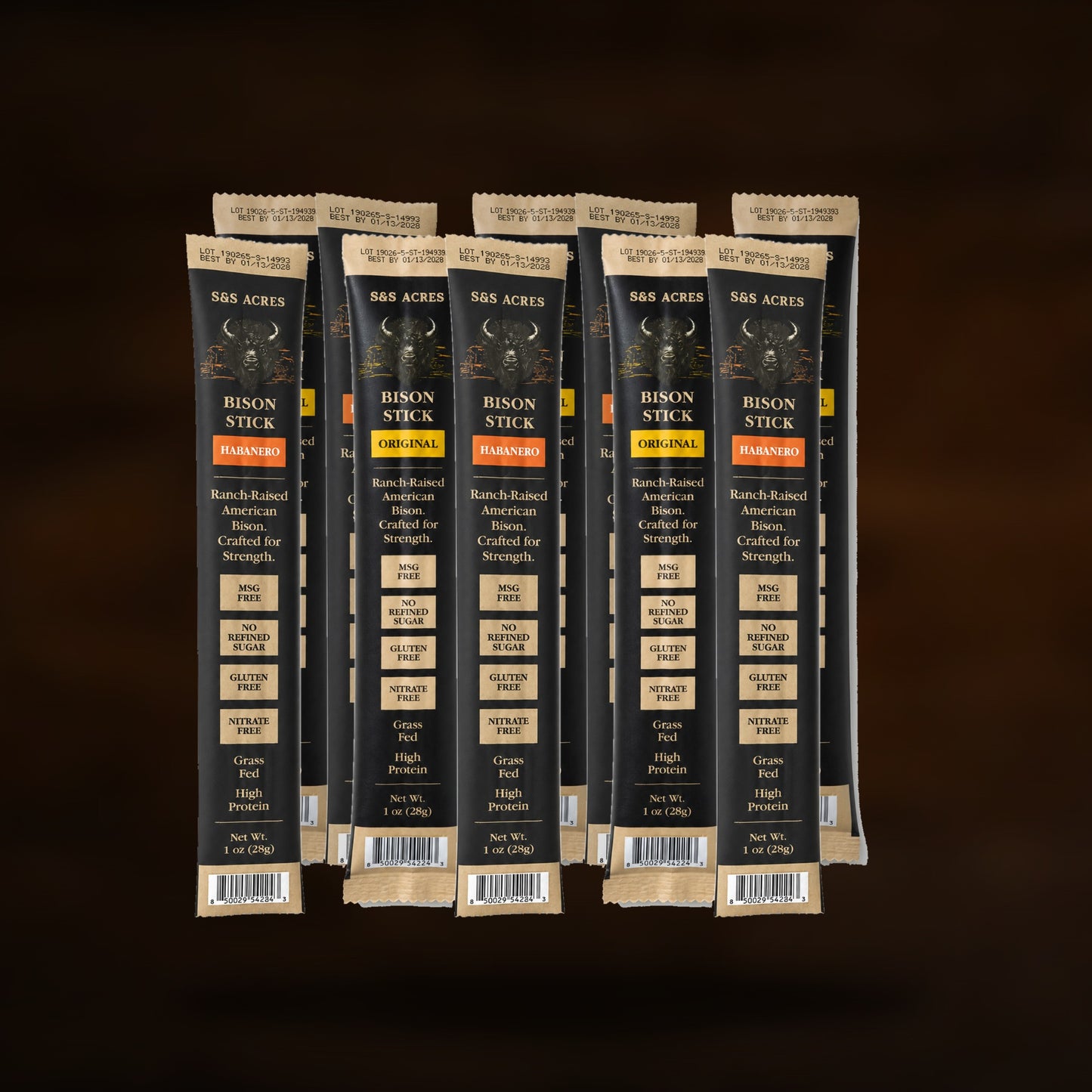 Snack-Stick 10-Pack on ranch wood